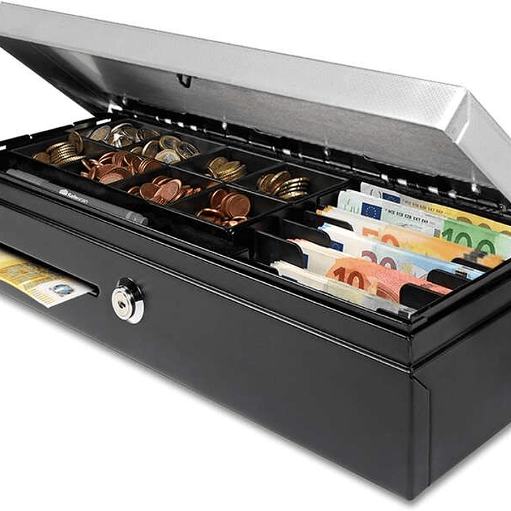 Safescan HD-4617C Cajon Portamonedas - Apertura Vertical - 8 Compartimentos para Monedas - 8 Compartimentos para Billetes - hasta 2 Millones de Apertu 1