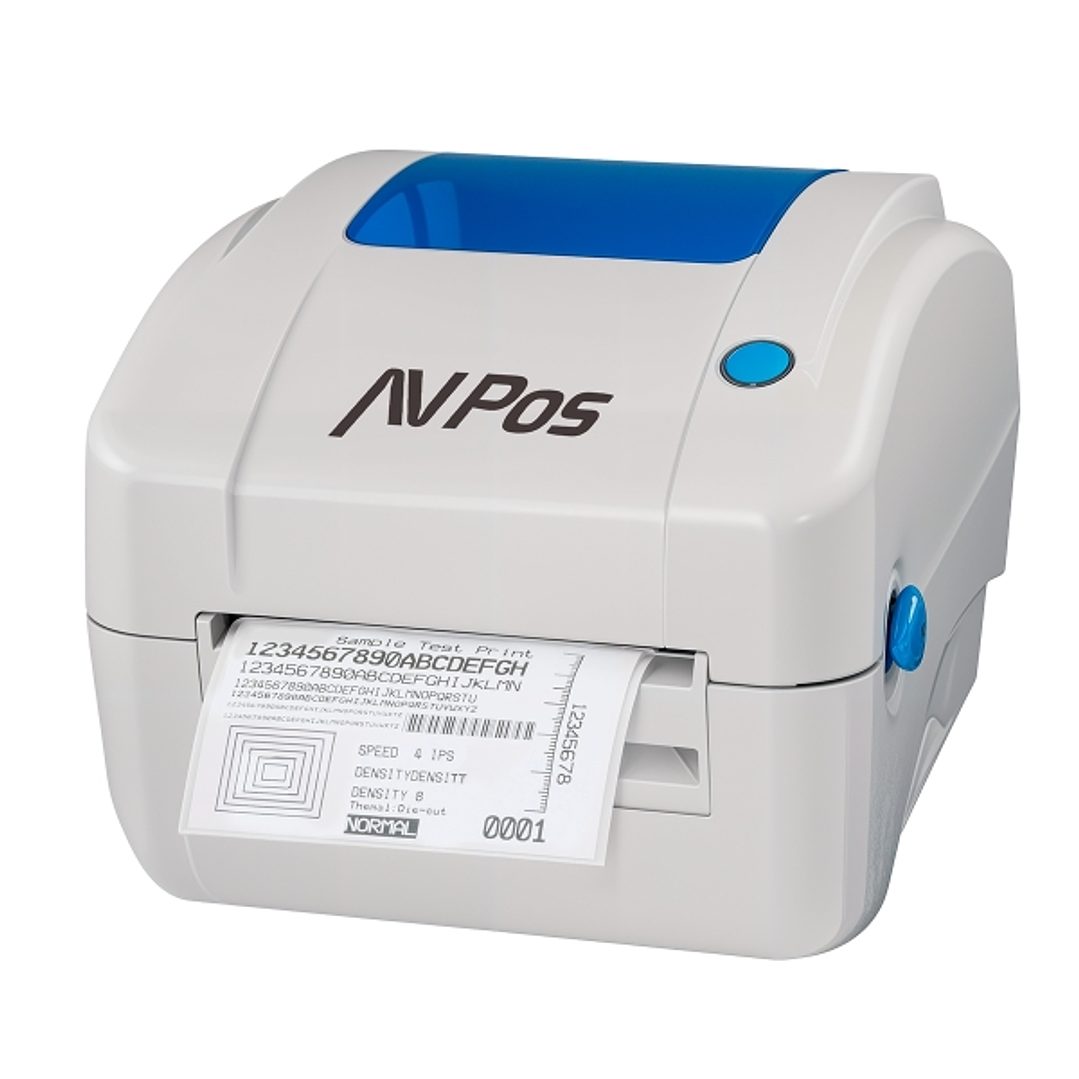 AVPos E49 Impresora Termica Etiquetas - Velocidad 102mm/s - Resolucion 300 DPI - USB y LAN - Color Gris 1