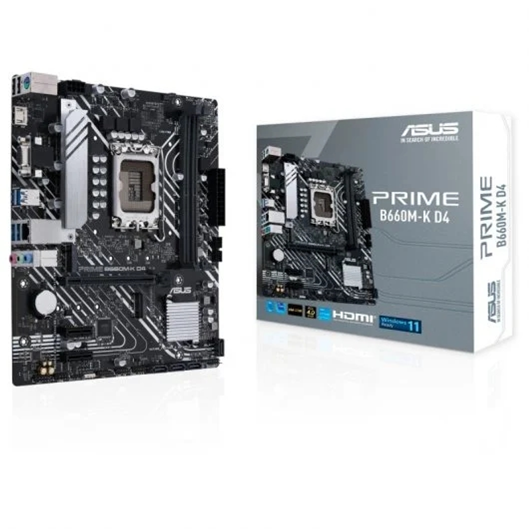 Asus Prime B660M-K D4 Placa Base Intel 1700 2x DDR4 - HDMI, M.2, PCIe3.0, 4x Sata III, USB 3.2, MicroATX 1