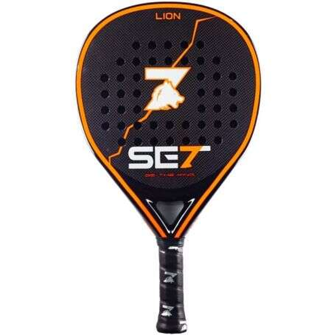 Set Lion Pala de Padel - Forma Lagrima - Marco 100% Carbono - Cara 100% Carbono 3K - Nucleo Goma Black Eva Compressed 1