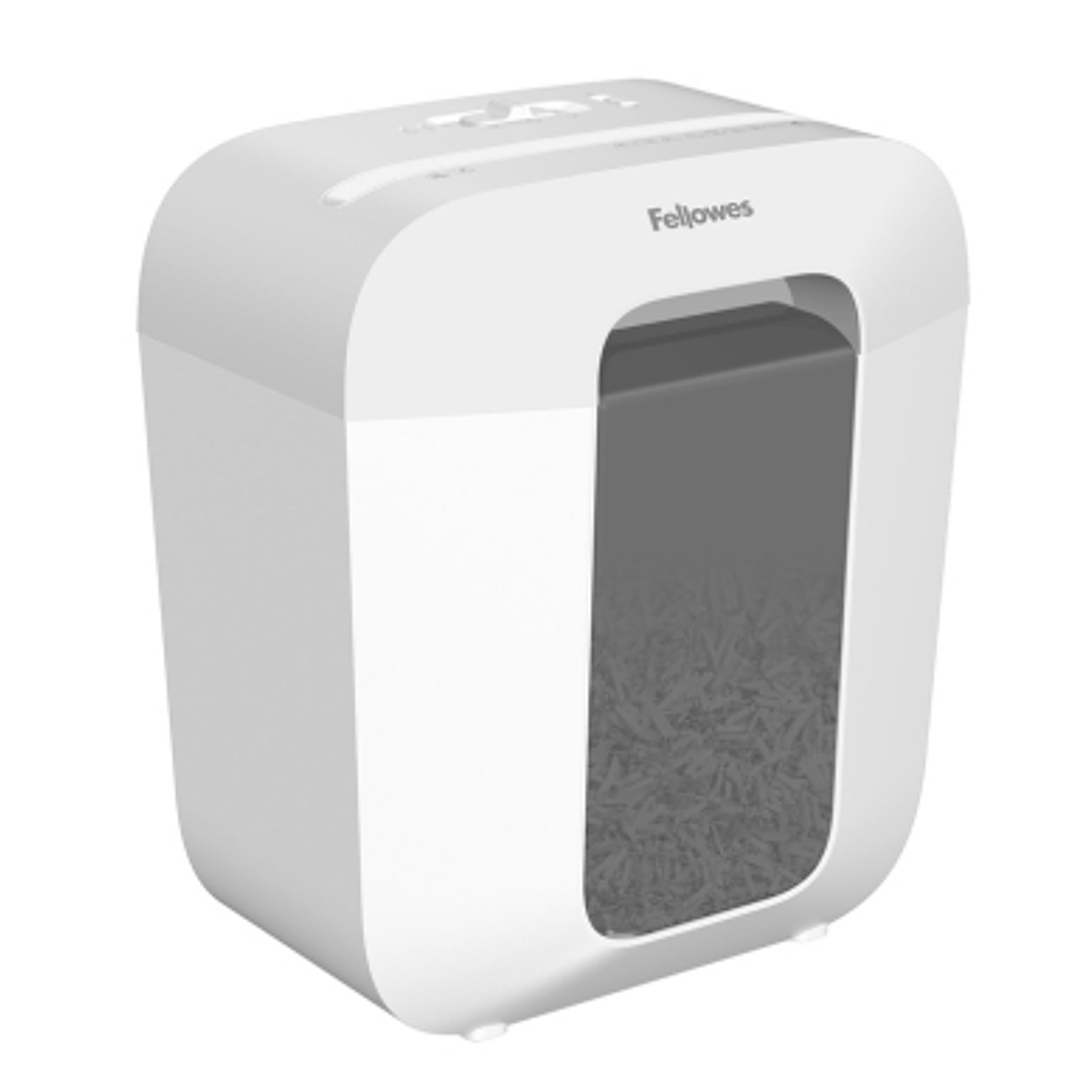 Fellowes LX25 Destructora de Papel Manual Corte en Particulas P-4 - Destruye hasta 6 Hojas - Papelera de 11.5L - Color Blanco 1