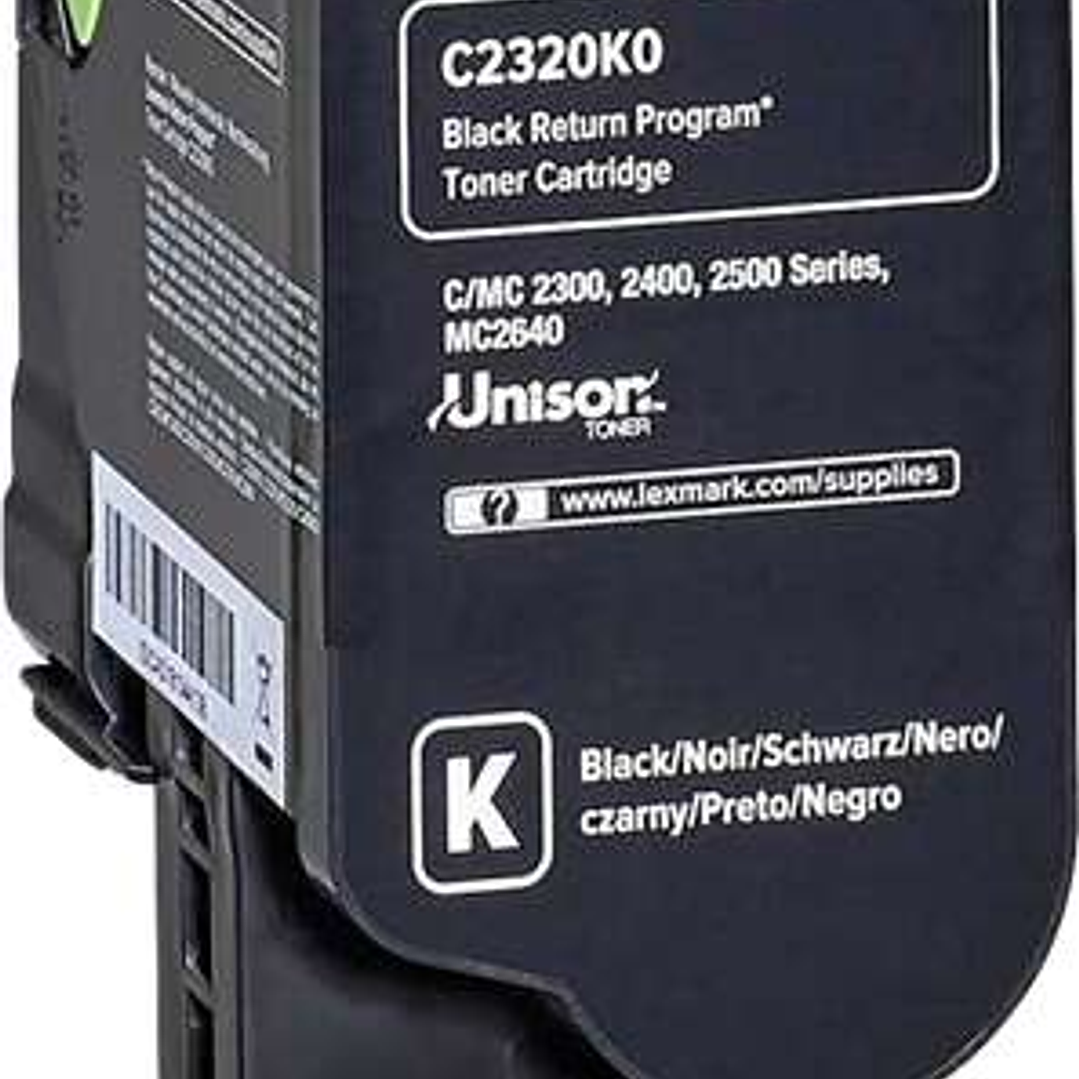 Lexmark C2325/C2425/C2535/MC2325/MC2425/MC2535/MC2640 Negro Cartucho de Toner Original - C2320K0 1
