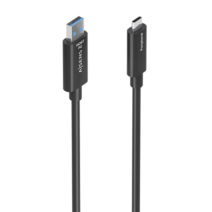 Aisens Cable USB3.2 GEN2x1 10GBPS AOC Solo Datos - USB-A a USB-C - 25m - Color Negro 1