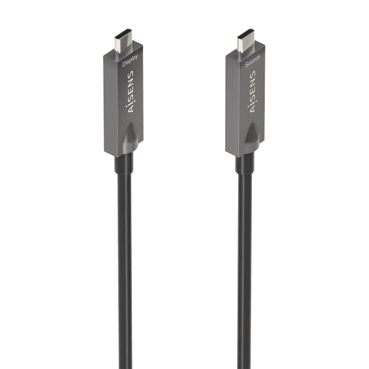 Aisens Cable USB 3.1 GEN2 10GBPS AOC 4K@60HZ 3A 60W E-MARKER - Tipo USB-C/M-USB-C/M - 15m - Color Negro 1