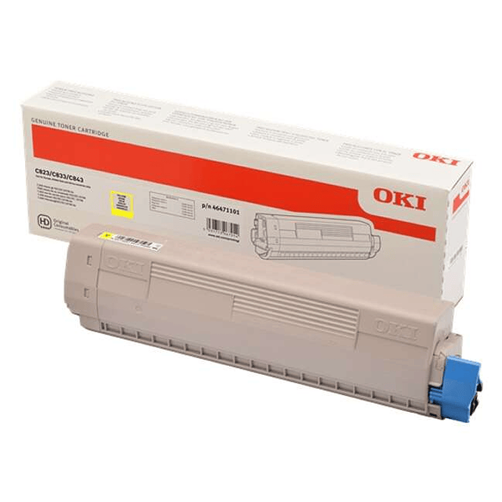 OKI C823/C833/C843 Amarillo Cartucho de Toner Original - 46471101 1
