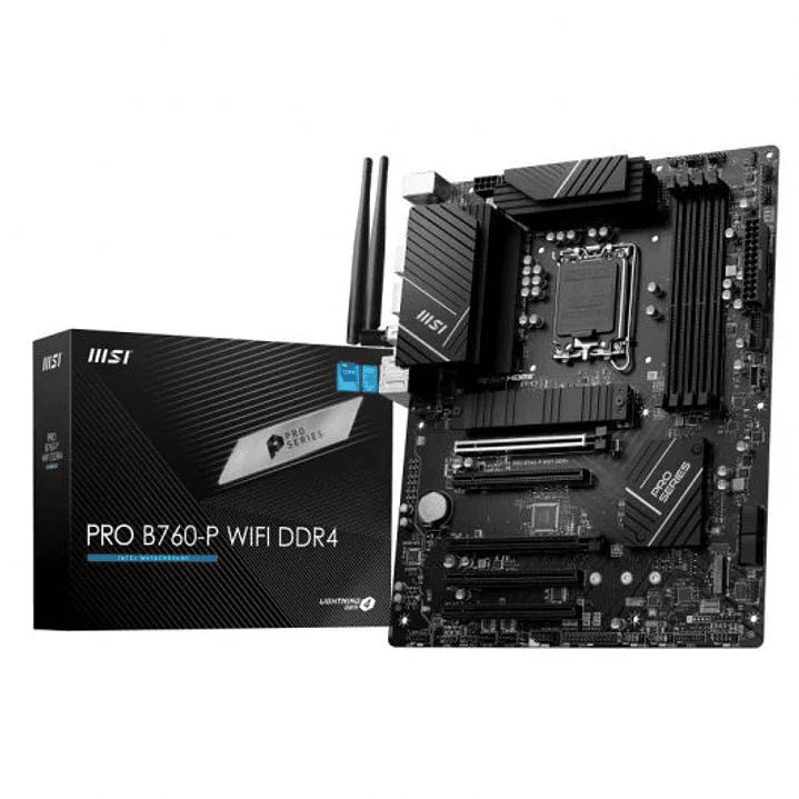 MSI Pro B760-P Placa Base Intel  LGA 1700 WiFi, DDR4, HDMI, 4x Sata III, RJ-45, USB 2.0/3.2 1