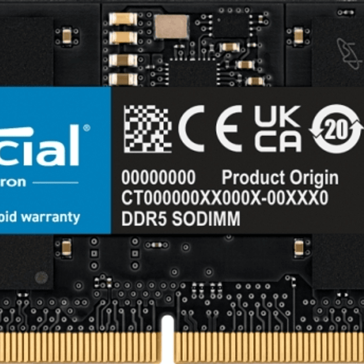 Crucial Memoria RAM DDR5 16GB 4800MHz CL40 SODIMM 1