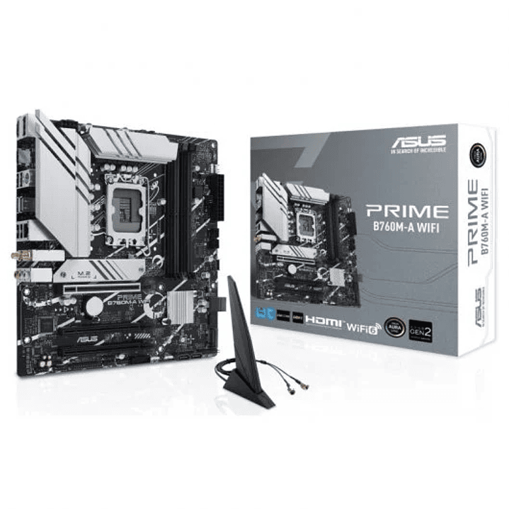 Asus Prime B760M-A WiFi Placa Base Intel LGA1700 4x DDR5 - HDMI, M.2, PCIe4.0, 4x Sata III, USB 3.2, MicroATX 1