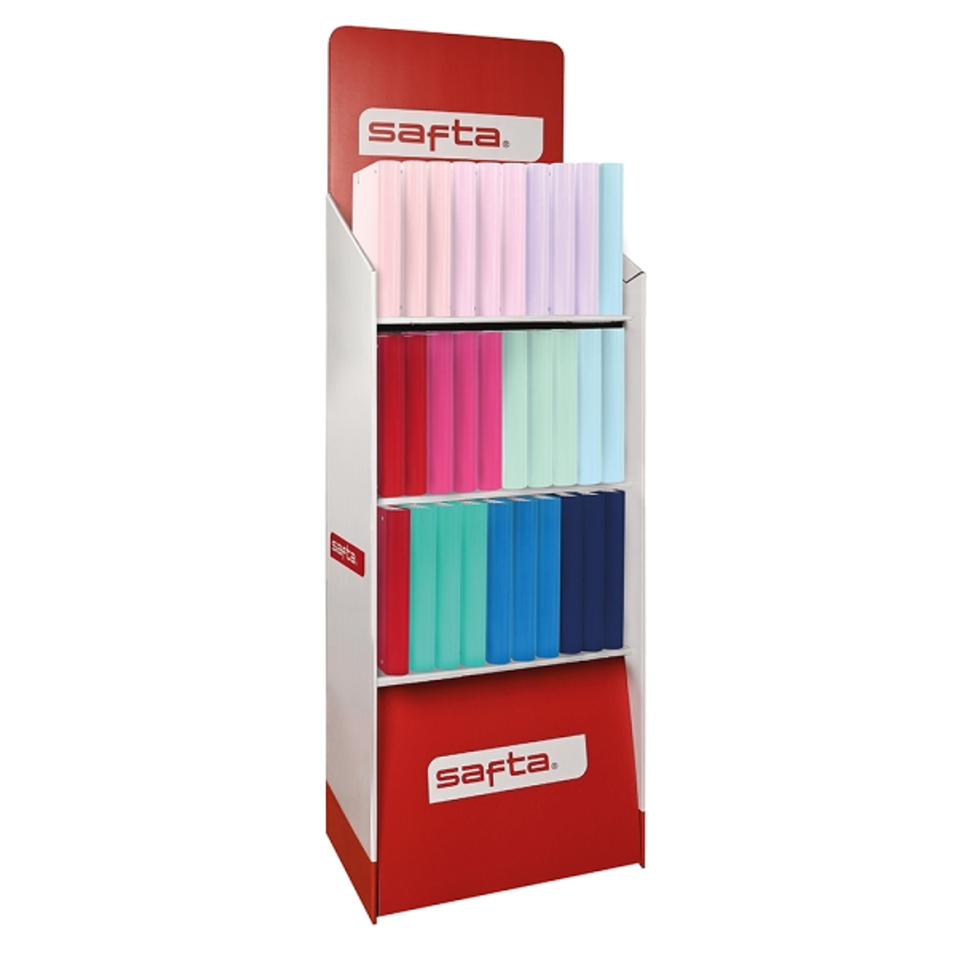 Safta Expositor de Papeleria - Capacidad de 335.4 Litros - 600x380x1900mm - Colores Surtidos 1
