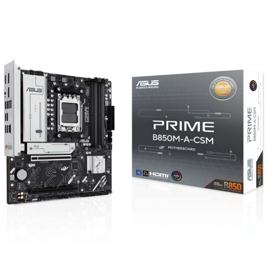 Asus Prime B850M-A-CSM Placa Base AM5 - 4x DDR5, 3x M2, 4x Sata III, PCIe 3.0, 4.0, USB 2.0, 3.2, USB-C, RJ-45, HDMI, DisplayPort, MicroATX 1