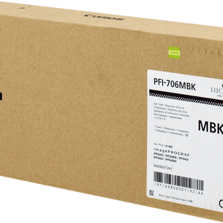 Canon PFI706 Negro Mate Cartucho de Tinta Original - 6680B001 1