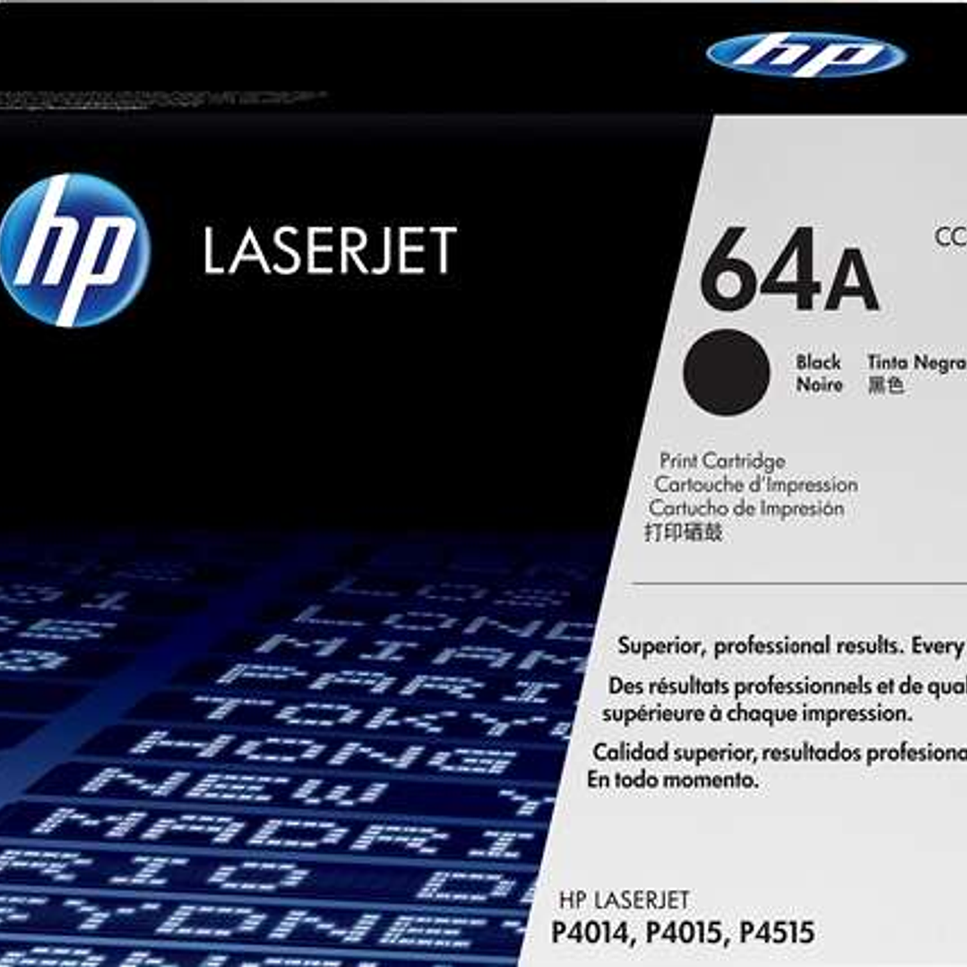 HP CC364A Negro Cartucho de Toner Original - 64A 1
