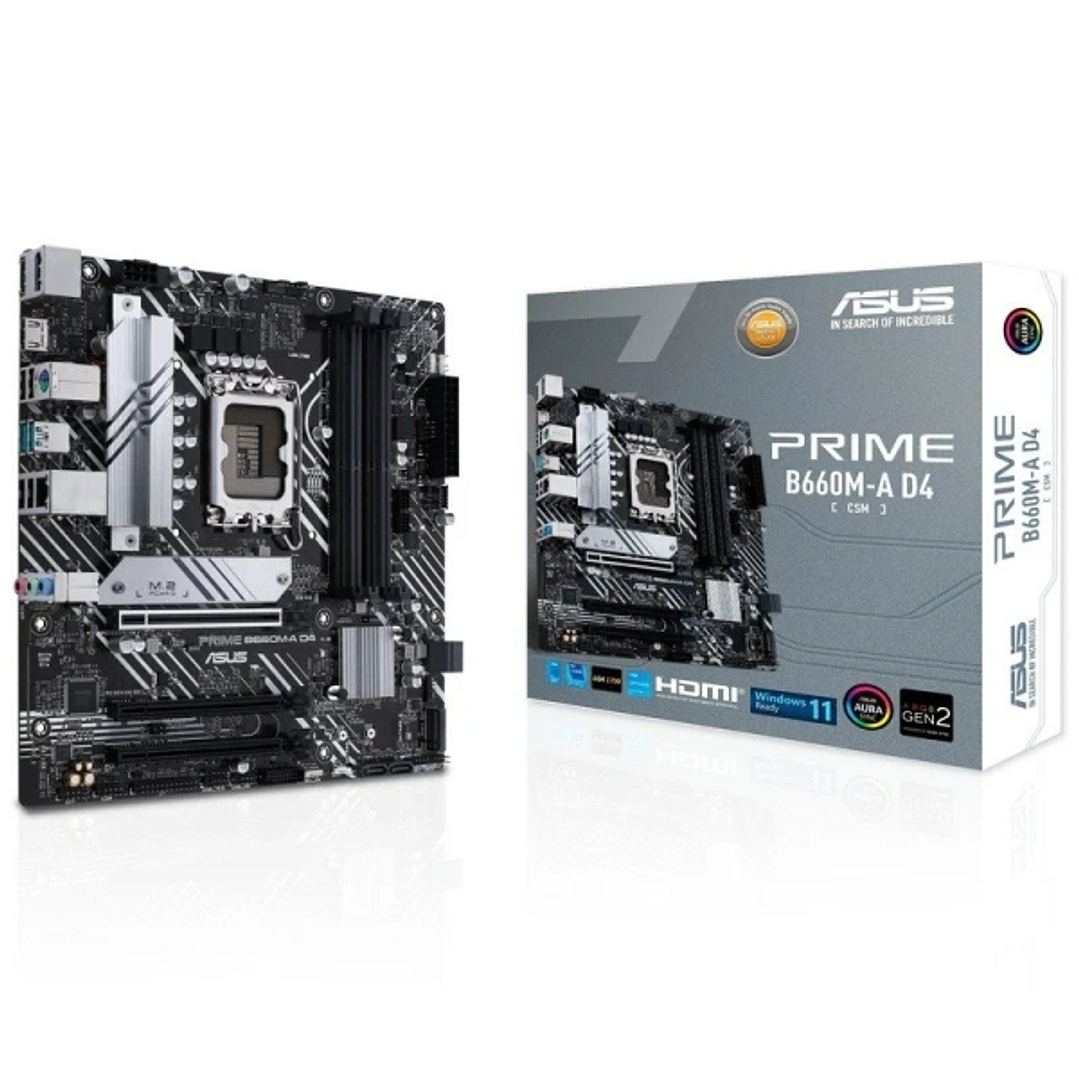 Asus Prime B660M-A D4-CSM Placa Base Intel 1700 4x DDR4 - HDMI, M.2, PCIe4.0, 4x Sata III, USB 3.2, ATX 1