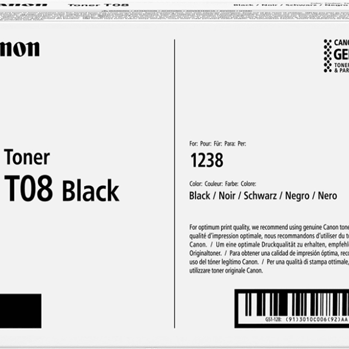 Canon T08 Negro Cartucho de Toner Original - 3010C006 1