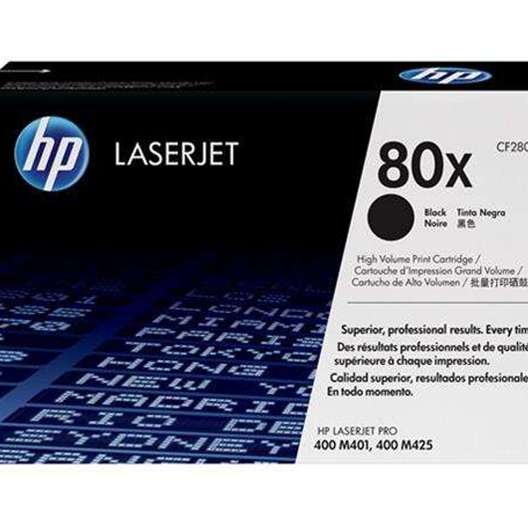 HP CF280X Negro Cartucho de Toner Original - 80X 1