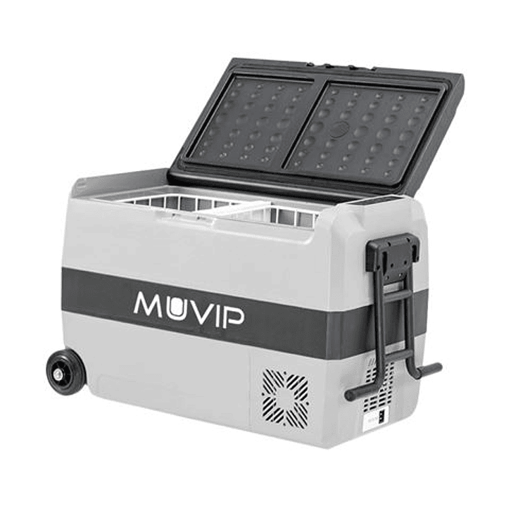 Muvip Nevera Compresor Portatil 44 Litros - Temperatura entre -20º/+20º - 80W - Doble Zona - Asas de Transporte y Tirador - Ruedas - Compresor Silenci 1