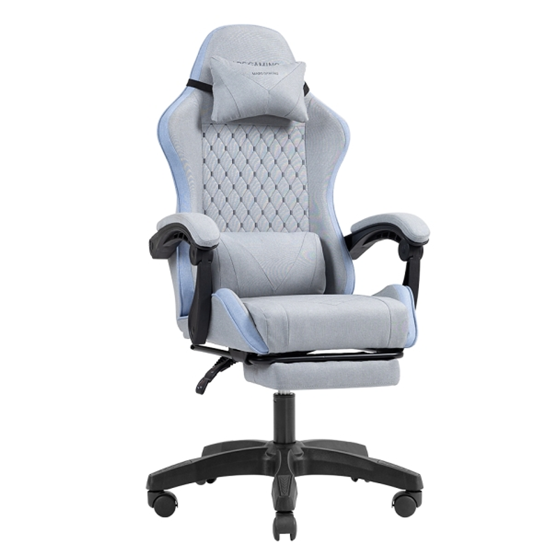 Mars Gaming MGC-X FABRIC Silla Gaming Ergonomica - Reposapies Extensible - Cojines Lumbar y Cervical - 660x540x1250mm - Tejido Transpirable - Color Gr 1