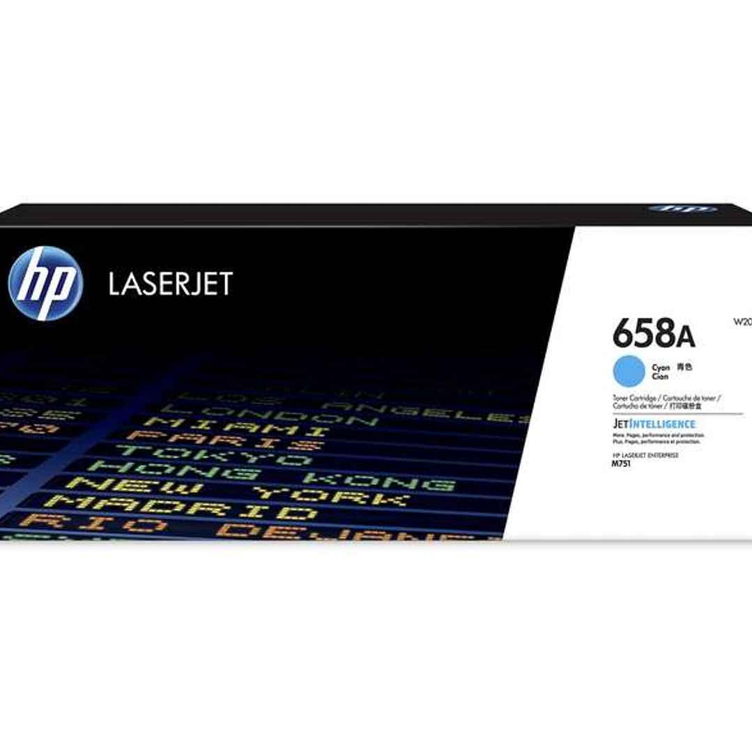 HP W2001A Cyan Cartucho de Toner Original - 658A 1