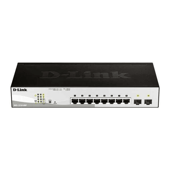 D-Link Switch Semigestionable 8 Puertos Gigabit PoE 45W + 2 Puertos Giga Combo 1