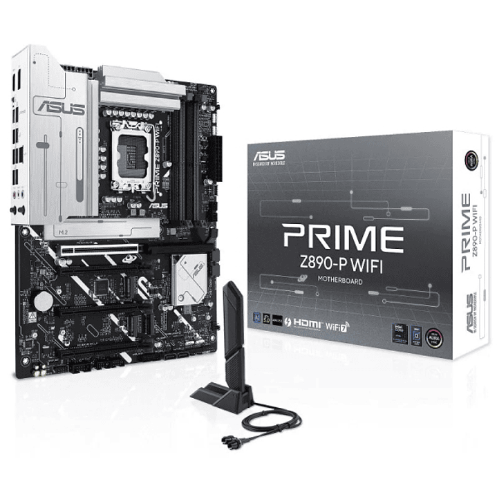 Asus Prime Z890-P WIFI Placa Base LGA 1851 - WiFi, Bluetooth, HDMI, DisplayPort, PCIe 4.0 y 5.0, M2, 4x Sata III, USB 2.0, 3.2, USB-C, RJ-45 1