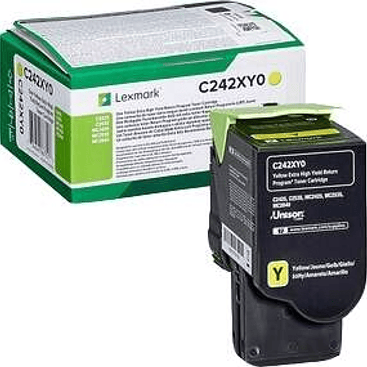 Lexmark C2425/C2535/MC2425/MC2535/MC2640 Amarillo Cartucho de Toner Original - C242XY0 1