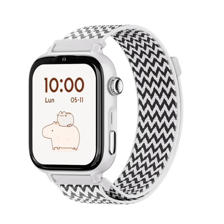 Savefamily Reloj Inteligente Infantil SaveWatch Plus 2 - Pantalla Amoled - Carcasa Blanca - Correa Tela ZigZag 1