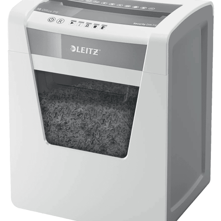 Leitz IQ Office P5 Destructora de Papel Micro Corte P-5 - Destruye hasta 10 Hojas - Capacidad de la Papelera 23L - 2 Horas de Funcionamiento Ininterru 1