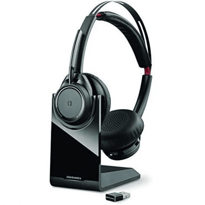 Plantronics/Poly Voyager Focus UC B825 Auriculares con Microfono Bluetooth 4.0 - Alcance hasta 30m - Autonomia hasta 12h - Base de Carga - Color Negro 1