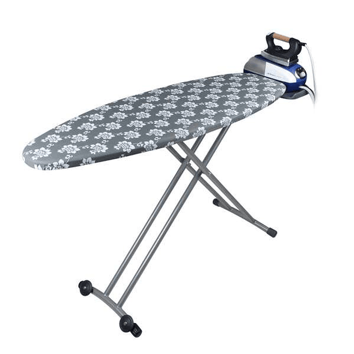 Orbegozo TP 6500 Tabla de Planchar Plegable - Altura Ajustable hasta 93cm - con Ruedas para Facil Transporte - Soporte Centro para Planchado - Rejilla 1