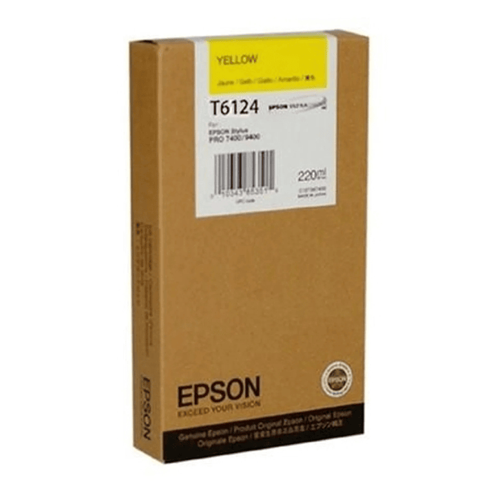 Epson T6124 Amarillo Cartucho de Tinta Original - C13T612400 1