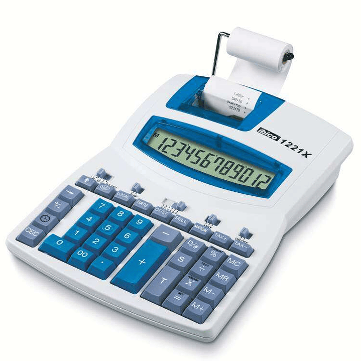 Ibico 1221x Calculadora Semi-Profesional Pantalla LCD 12 Digitos - Impresion a 2 Colores - Velocidad de Impresion 2.4 Lineas por Segundo - Teclado Pro 1