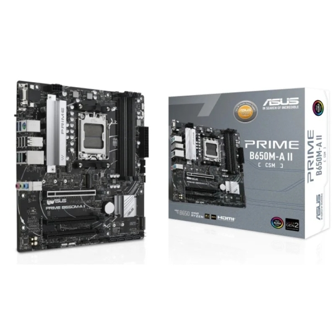 Asus Prime B650M-A II-CSM Placa Base AMD5 4x DDR5 - HDMI, M.2, 4x Sata III, USB 2.0, 3.2, RJ-45, DispalyPort, MicroATX 1
