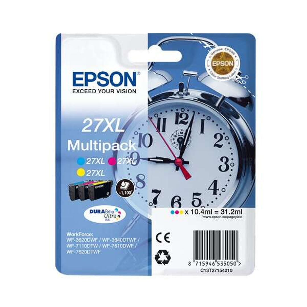 Epson T2715 (27XL) Pack de 3 Cartuchos de Tinta Originales - C13T27154012 1