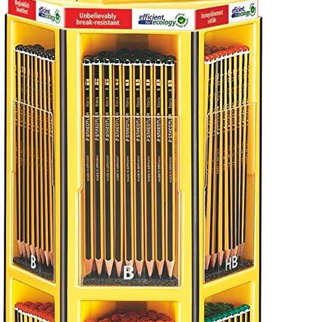 Staedtler Noris 120 Expositor de 576 Lapices de Grafito - Mina Resistente - Graduaciones Surtidas 1