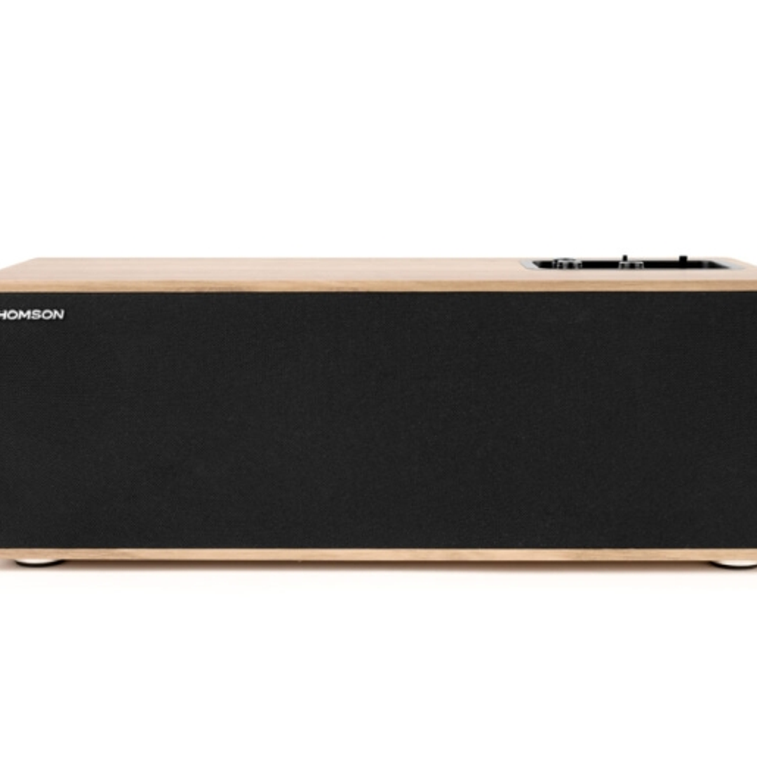 Thomson Sistema Multimedia Estereo - Potencia Musical 150W - Bluetooth - Entrada TV, RCA, USB, Optica - Mando a Distancia - Acabado Madera y Negro 1