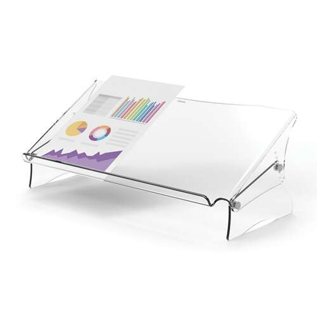 Fellowes Clarity Soporte y Atril de Documentos - Espacio Interior para Complementos - Formatos de Papel A4, A3 - Hasta 6kg - Color Transportes 1