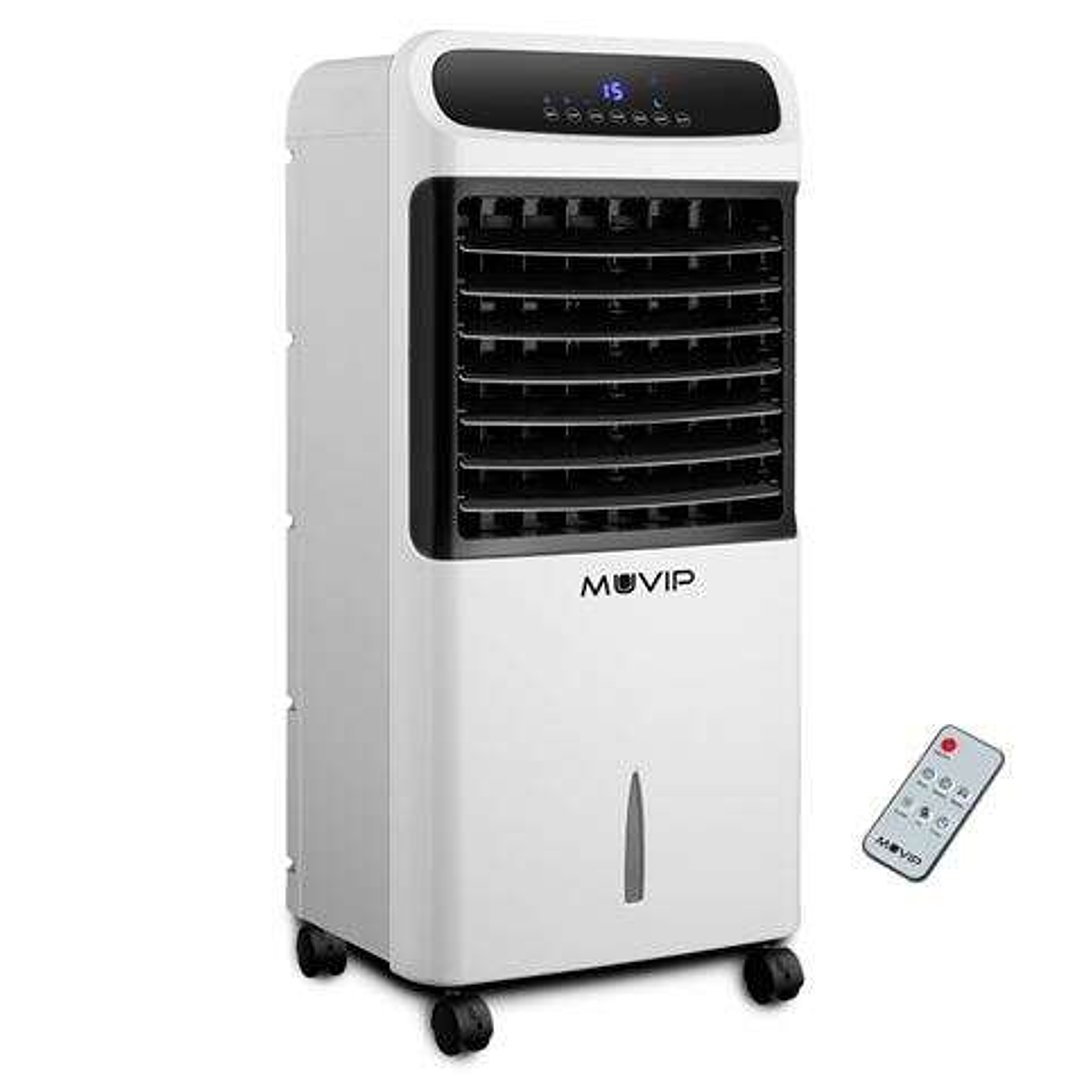 Muvip Climatizador 12 Litros 80W High Power - 3 Velocidades - Pantalla LED - Temporizador - Caudal de Aire 600m3/h - Mando a Distancia 1