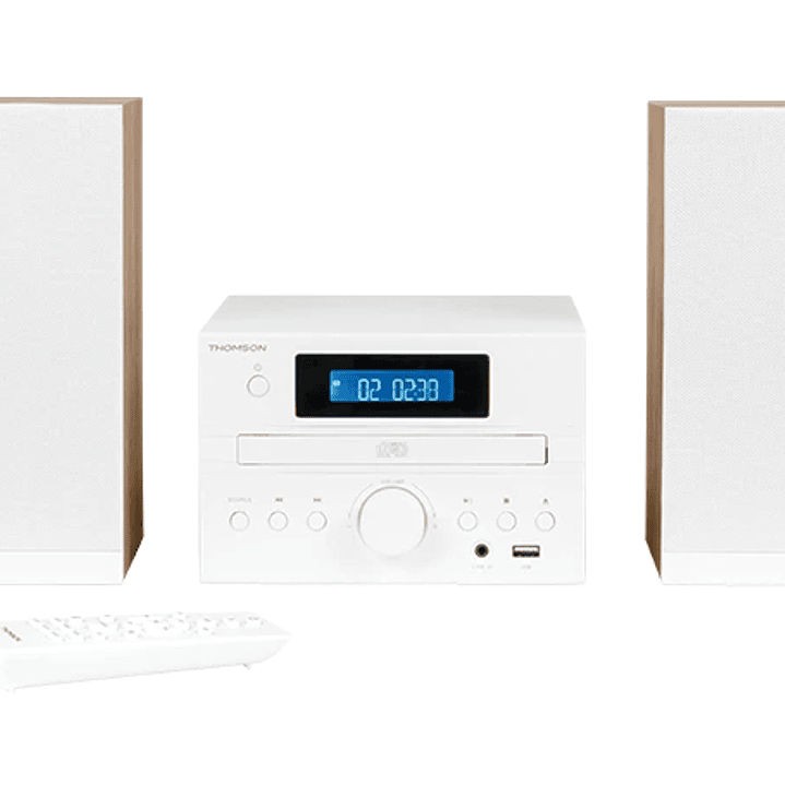 Thomson MIC121BT Micro Cadena 50W Bluetooth - Reproductor de CD, Radio FM - Tecnologia Bass Boost - Mando a Distancia - Color Blanco 1