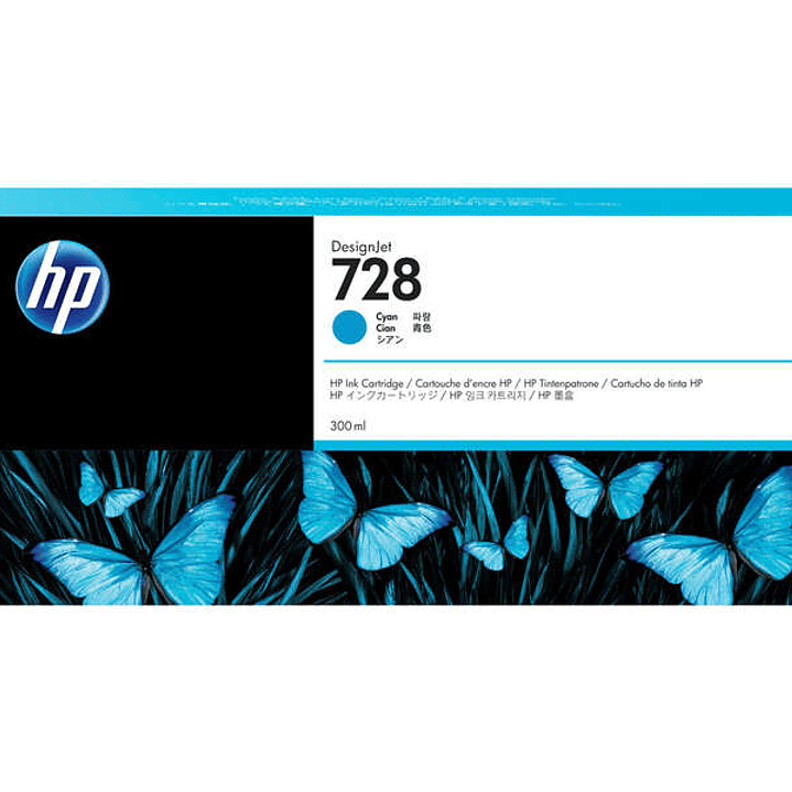 HP 728 Cyan Cartucho de Tinta Original - F9K17A 1
