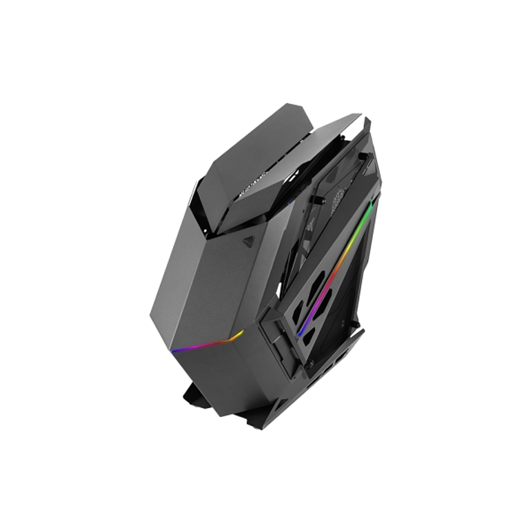 Mars Gaming MC-TITAN Caja Torre ATX - Ventanas Laterales de Cristal Templado - Iluminacion ARGB - Hub de Iluminacion con Mando a Distancia - 7 Ranuras 1