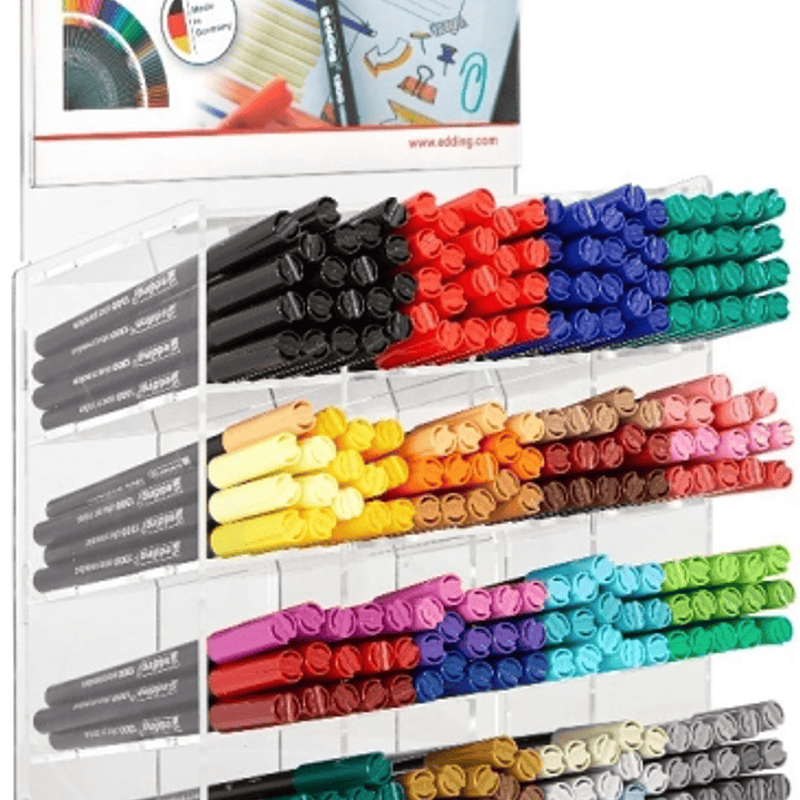 Edding 1300 Expositor con 260 Rotuladores - Punta Redonda - Trazo Medio - Tinta con Base de Agua - Colores Surtidos 1