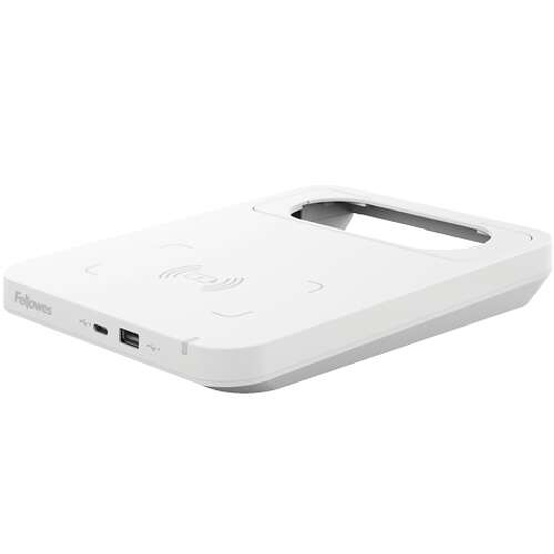 Fellowes Tallo Cargador Inalambrico - 2 Puertos USB - Carga Rapida - Color Blanco 1