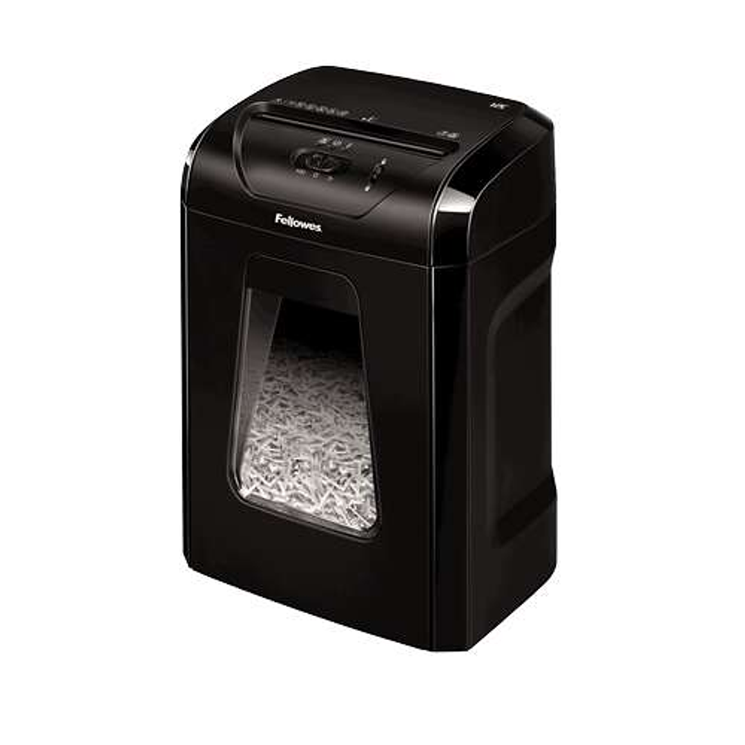 Fellowes 12C Destructora de Papel Manual Corte en Particulas P-4 - Destruye hasta 12 Hojas - Capacidad de la Papelera 19L - Destruye Grapas y Tarjetas 1
