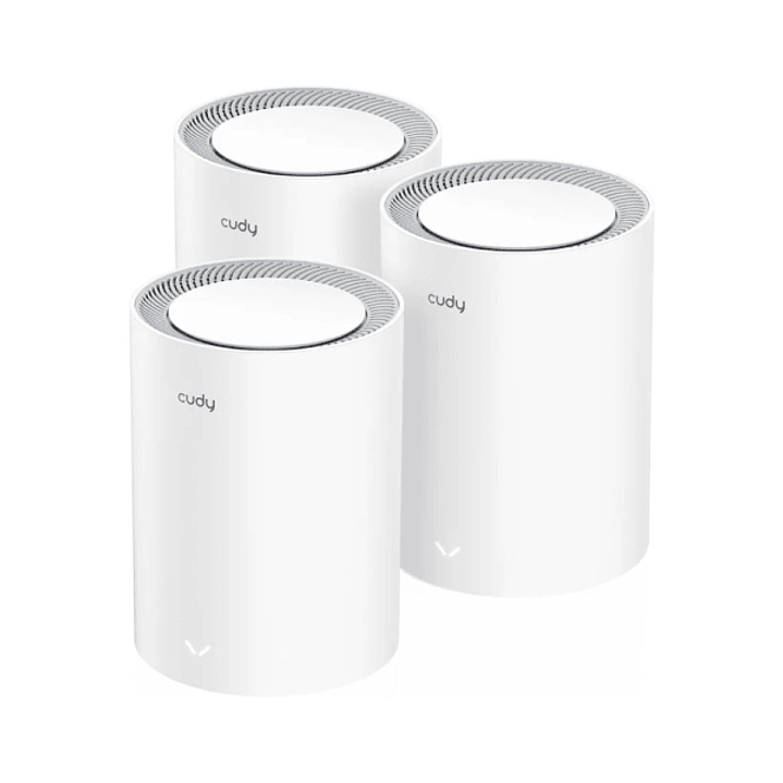 Cudy Pack de 3 Sistemas WiFi Mesh 7 Gigabit Dual Band BE3600 - Velocidad hasta 1000Mbps - 3 Puertos - Antenas Internas - Color Blanco 1