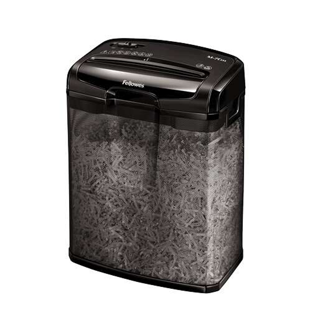 Fellowes M-7CM Destructora de Papel Manual Corte en Particulas P-4 - Destruye hasta 7 Hojas - Papelera de 13L - Color Negro 1