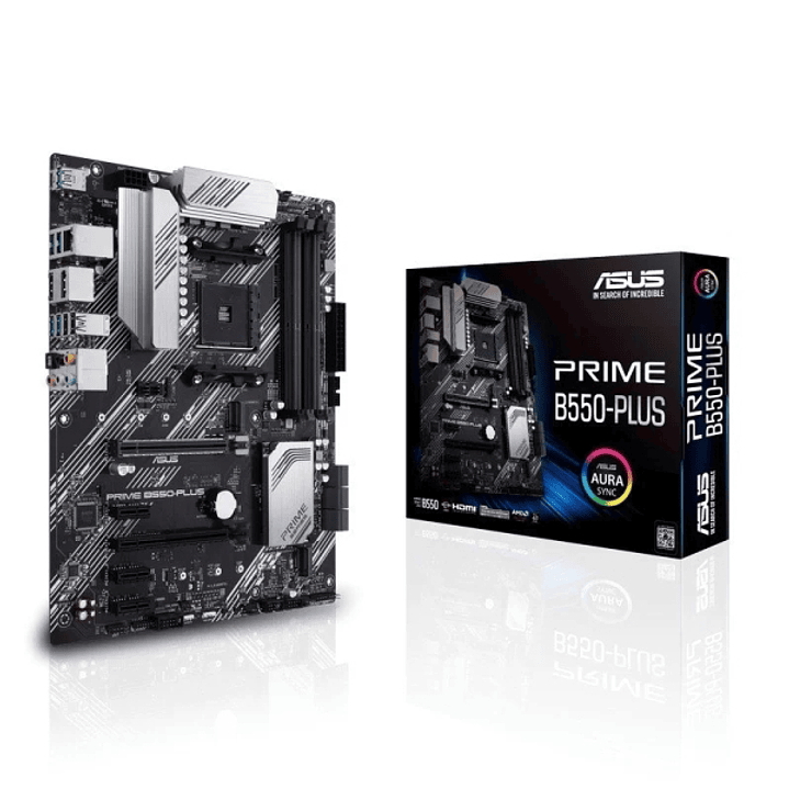 Asus Prime B550 Plus Placa Base AMD 4x DDR4, M.2, 6x SATA III, HDMI, DisplayPort, RJ-45, USB 2.0, 3.2 - Factor de Forma ATX 1