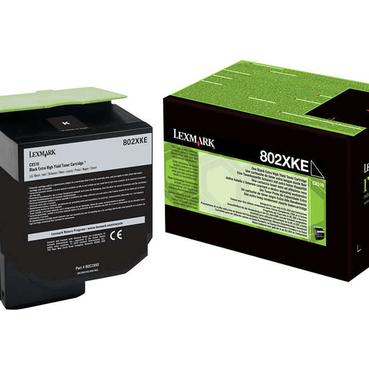 Lexmark CX510 Negro Cartucho de Toner Original - 80C2XK0/80C2XKE/80C0X10/802XK 1