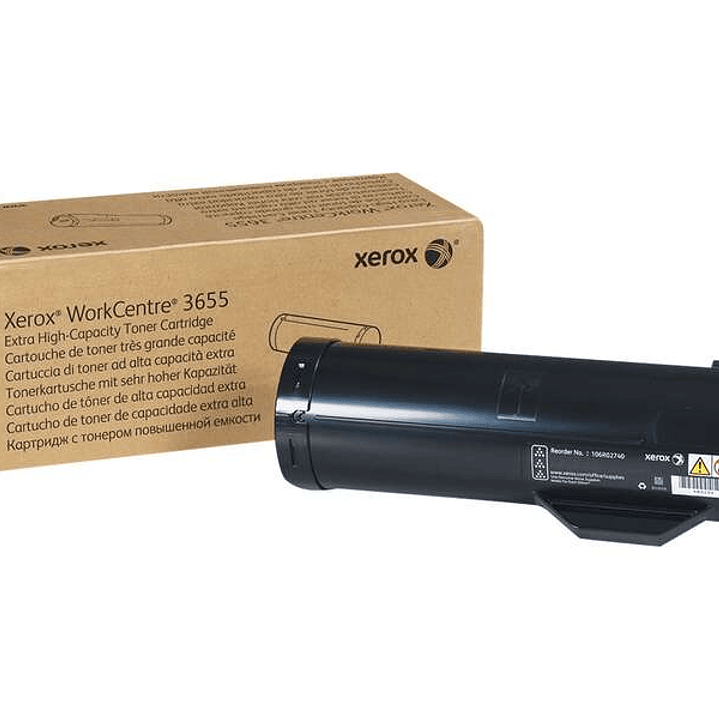 Xerox WorkCentre 3655 Negro Cartucho de Toner Original - 106R02740 1