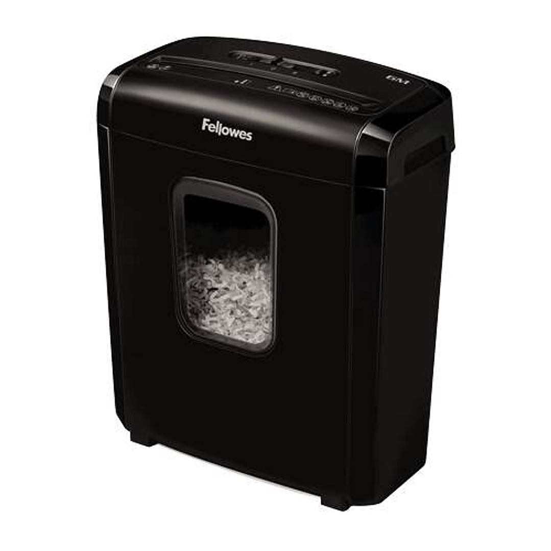 Fellowes 6M Destructora de Papel Manual Minicorte P-4 - Destruye hasta 6 Hojas - Papelera de 13L - Color Negro 1