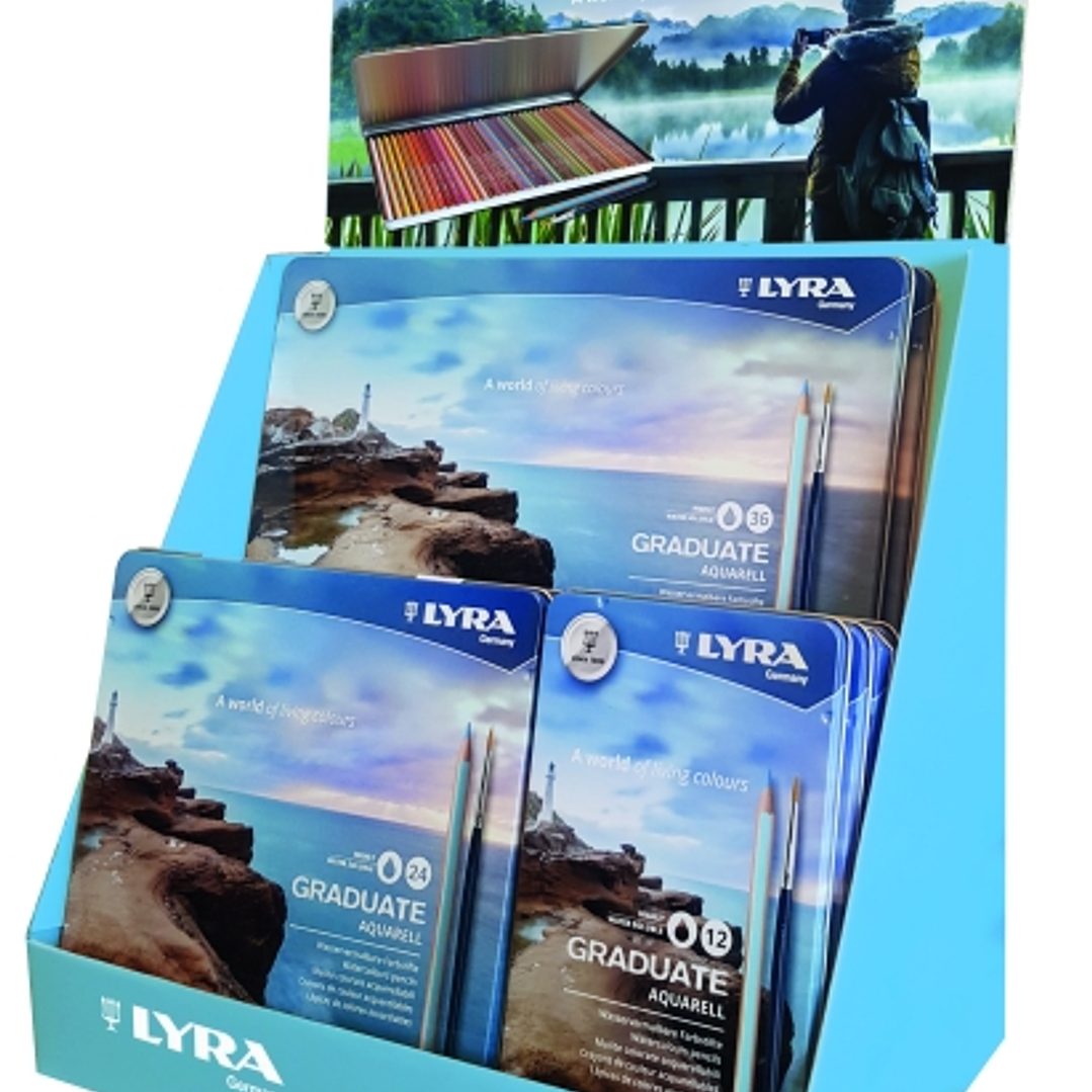 Lyra Graduate Expositor Lapices de Colores Acuarelables - Hexagonal - Colores Surtidos 1